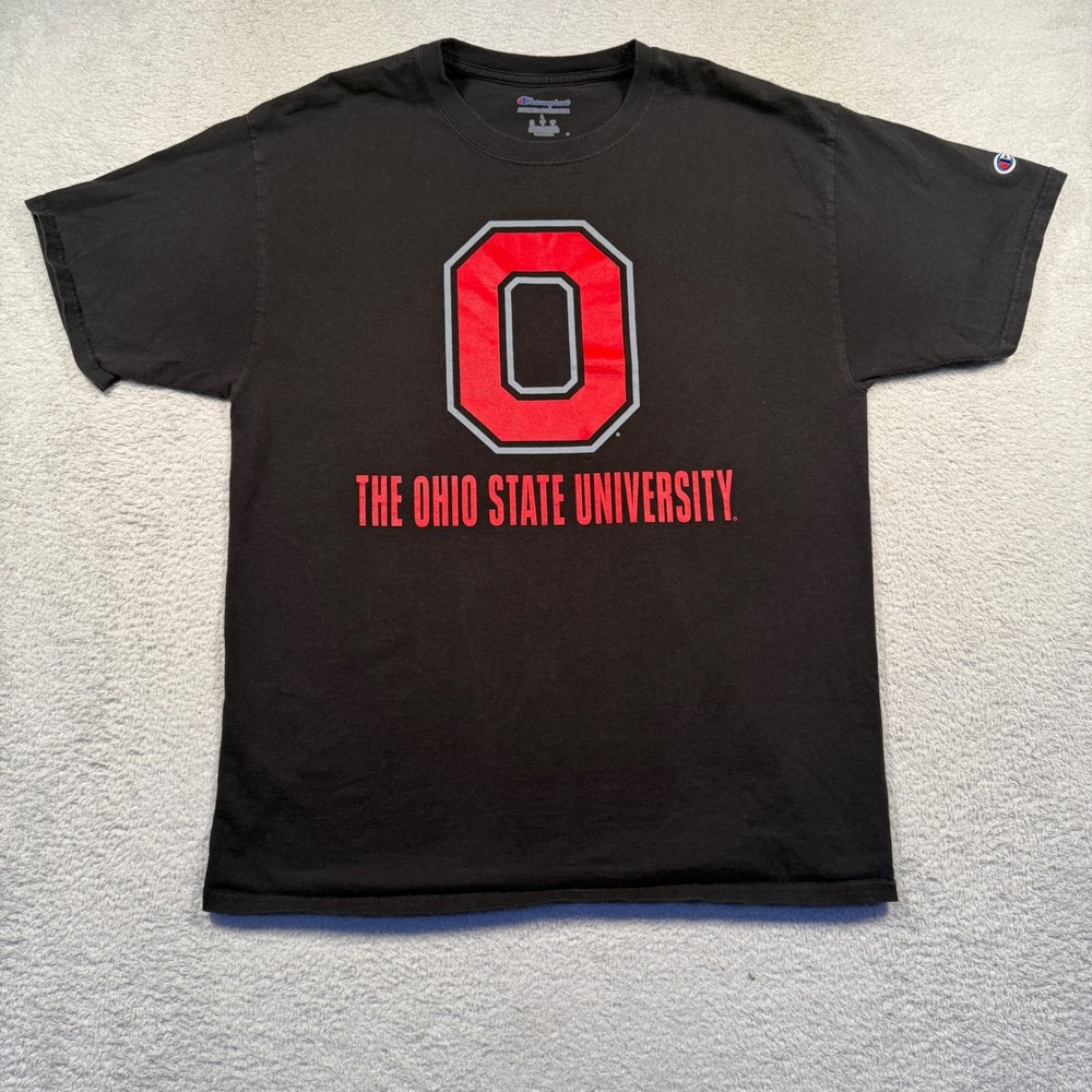 Champion The Ohio State University‎ Buckeyes Tee T-Shirt OSU Black Mens Large